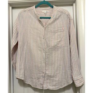 Sundry Women's Cotton‎ Pink and Purple Stripe Button Down Shirt Size Medium Boho